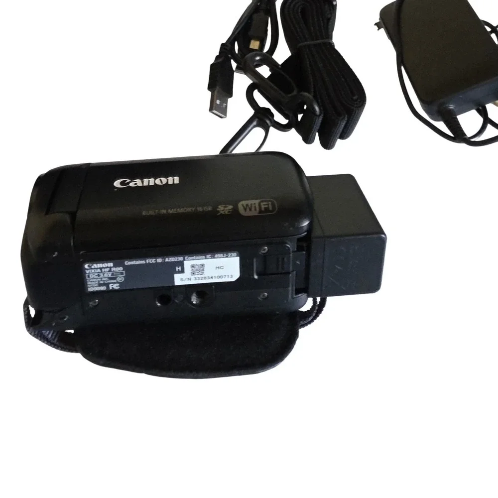 Canon Vixia HF R80 16 GB Camcorder - Black Bundle 32GB Card Charger Cable